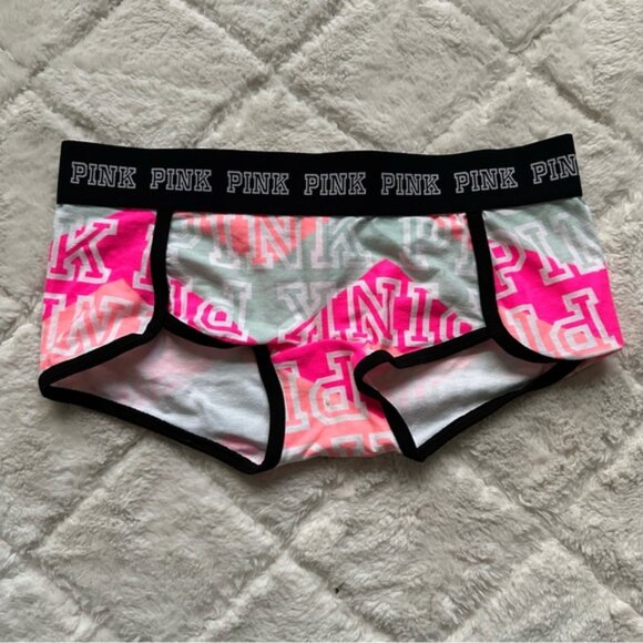 Victoria’s Secret PINK | Pastel Rainbow Logo Boyshort Panties | Size Extra Small - Picture 2 of 7